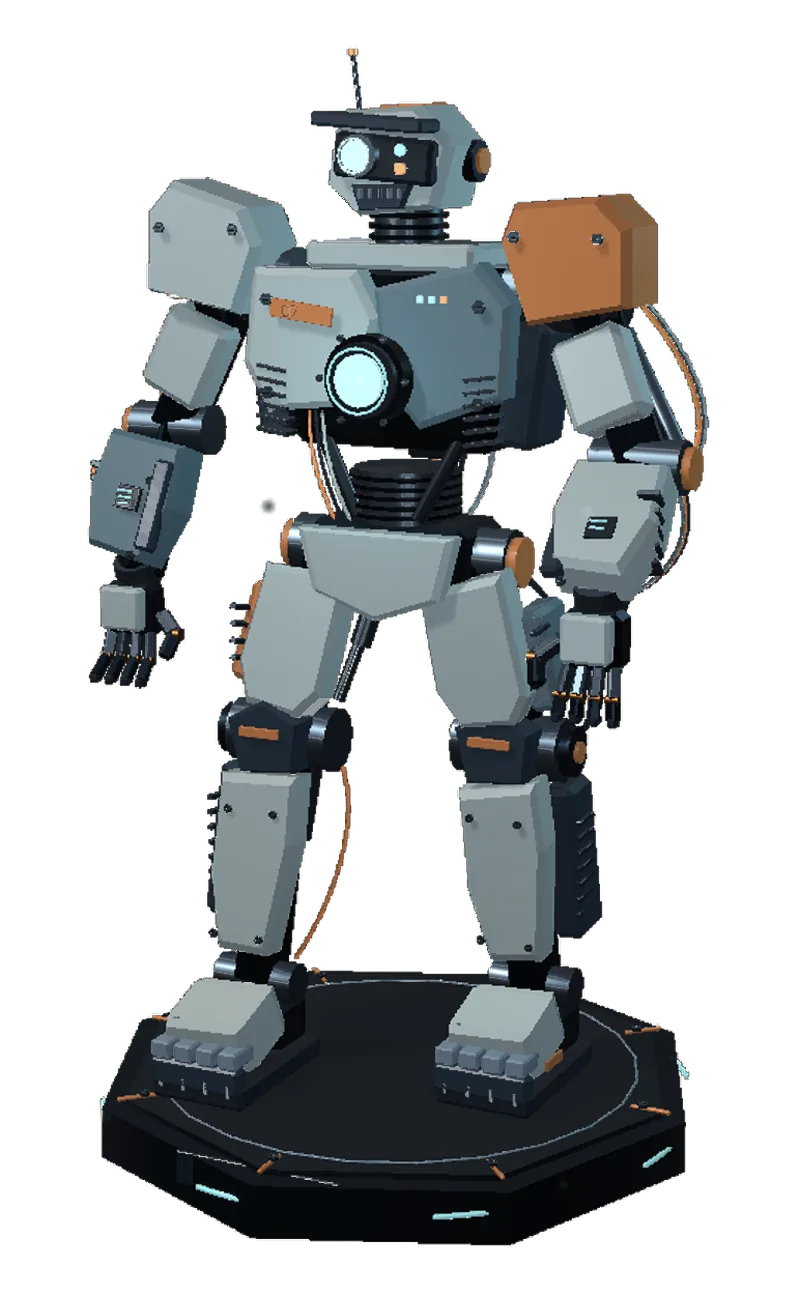 AX-07, Orbit Keeper. A character in hard-surface armour.